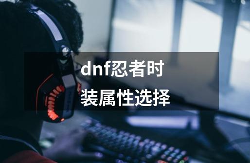 dnf忍者时装属性选择-第1张-游戏相关-话依网
