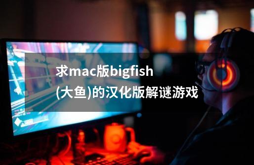 求mac版bigfish(大鱼)的汉化版解谜游戏-第1张-游戏相关-话依网