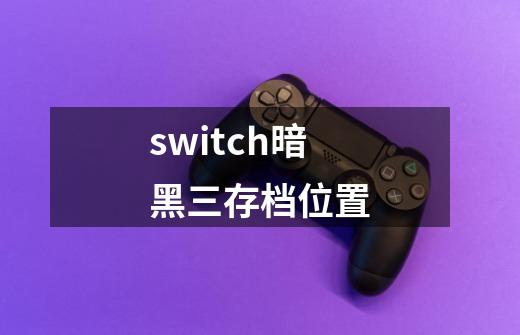 switch暗黑三存档位置-第1张-游戏相关-话依网