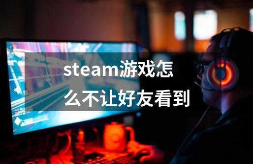 steam游戏怎么不让好友看到-第1张-游戏相关-话依网